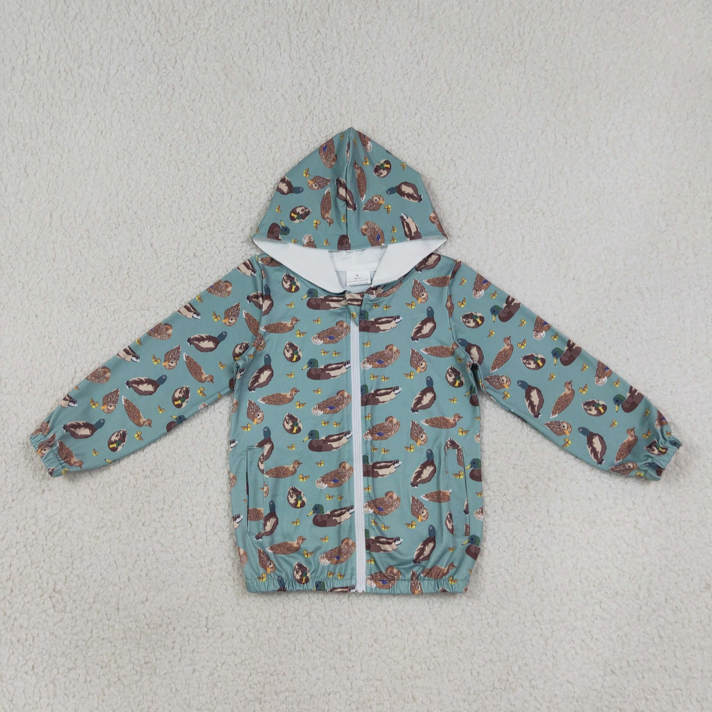 BT1818 Hunting Mallard Duck Zipper Hoodie Long Sleeve Boys Coat