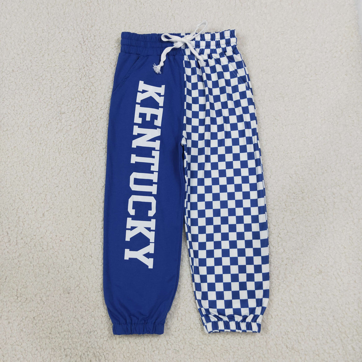 P1059 Offset Printing KENTUCKY Blue Checkered Boys Pants
