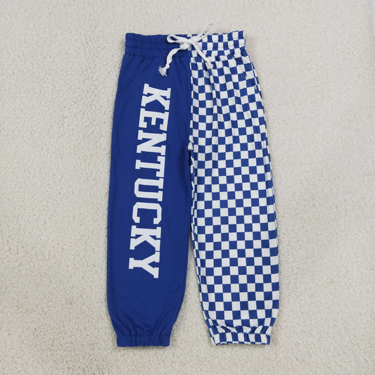 P1059 Offset Printing KENTUCKY Blue Checkered Boys Pants