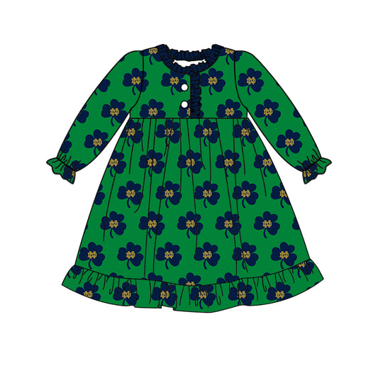 custom S 9.15 Team green long sleeve girls gown