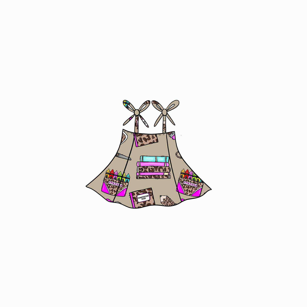 custom back to school pen book girls dress