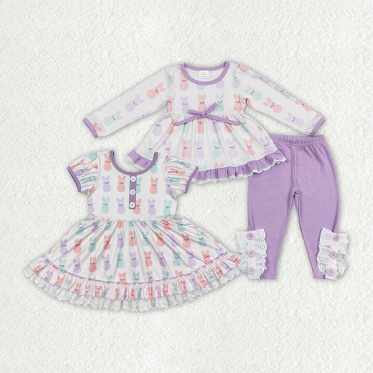 Easter bunny rabbit purple RTS sibling clothes