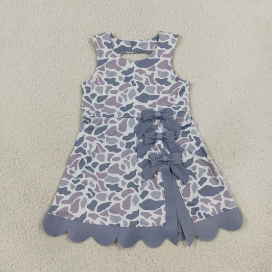 GSD4226 Yoga Camo Bows Skorts Sleeveless Girls Set