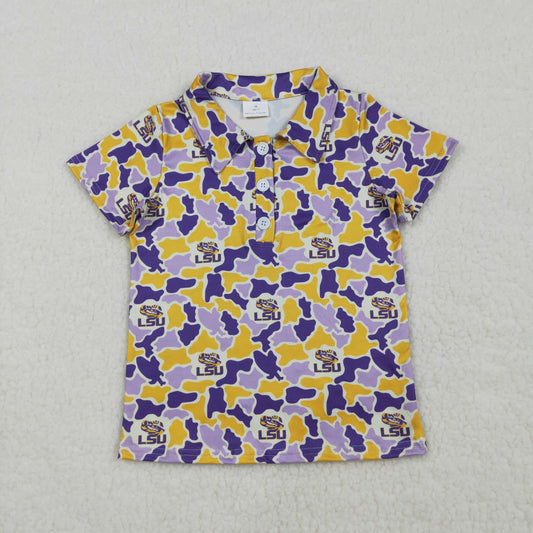 BT1744 LSU Camo Short Sleeve Boys Top