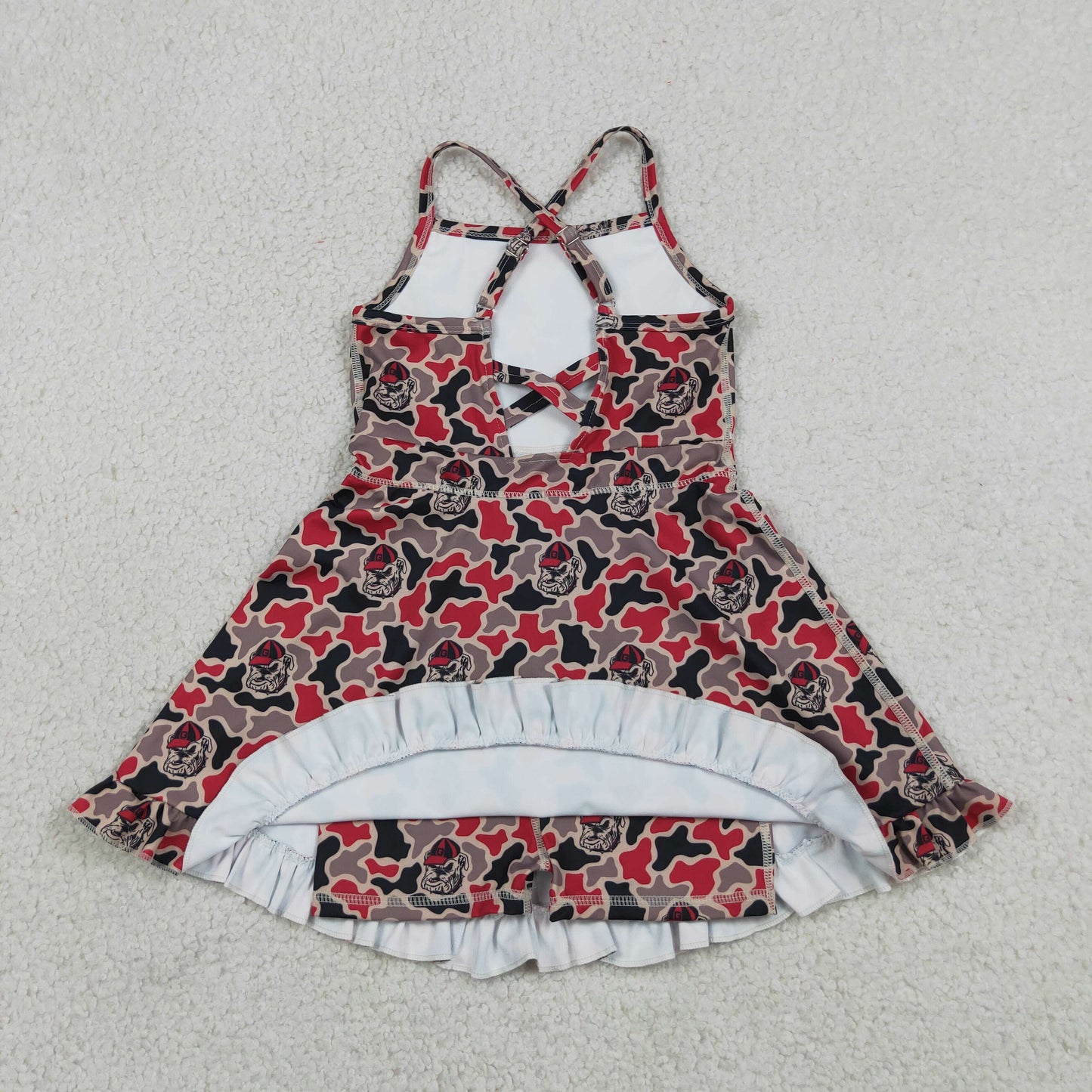 GSD3593 Yoga Team Camo Sleeveless Skorts Girls Dress