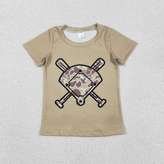 BT1418 hunting baseball camo short sleeve boys top
