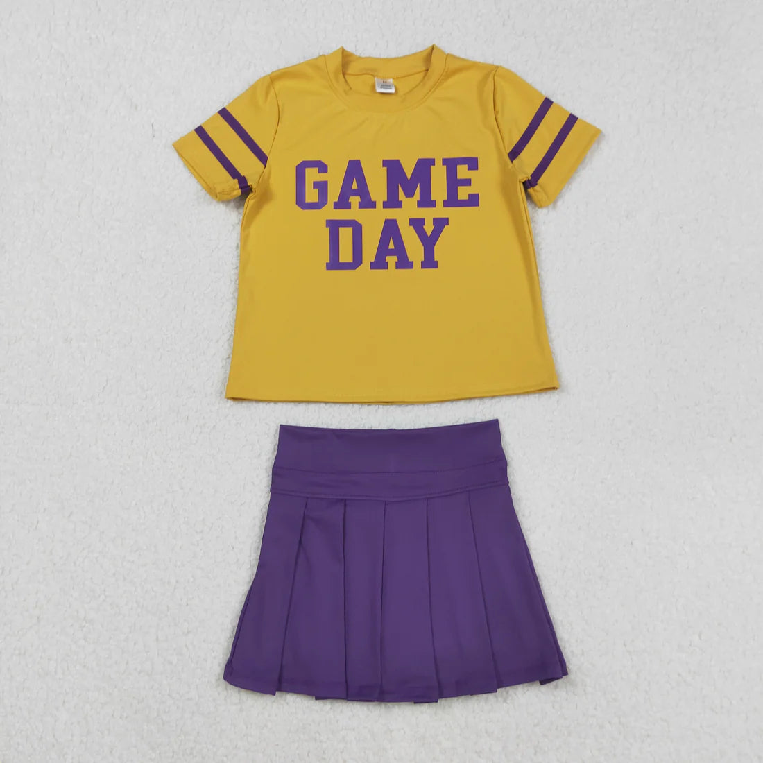 yoga screen print game day yoga skorts girls set RTS Sibling Clothes