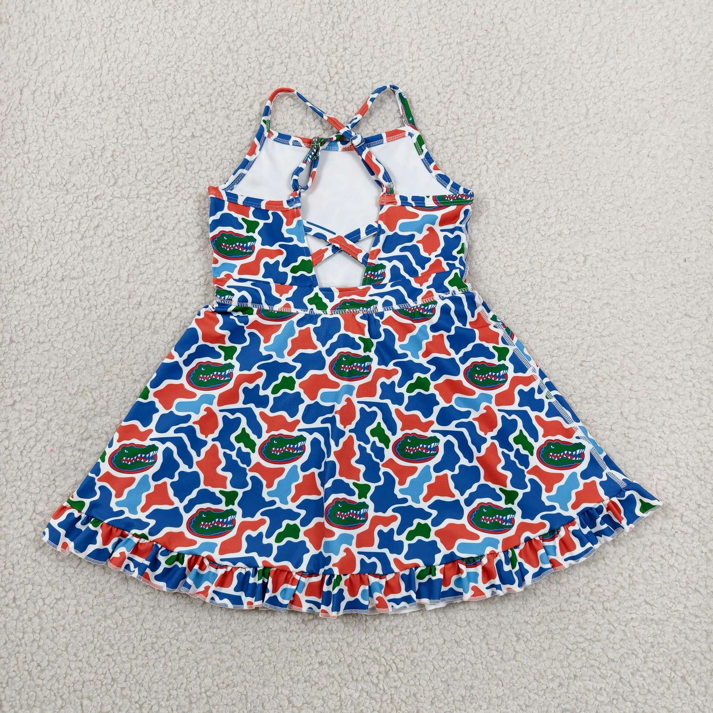 GSD3589 Football Item Camo Sleeveless Skorts Girls Dress
