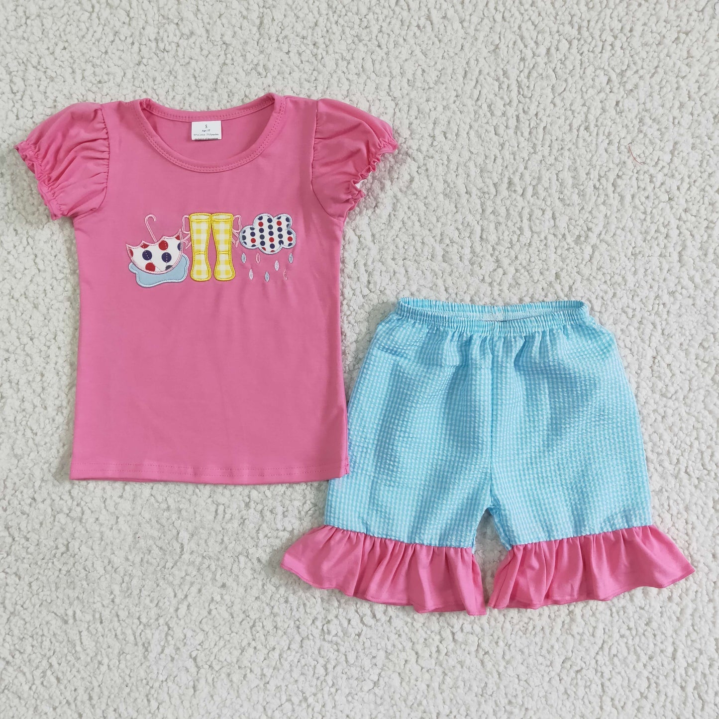 showers umbrella boys/girls embroidery set