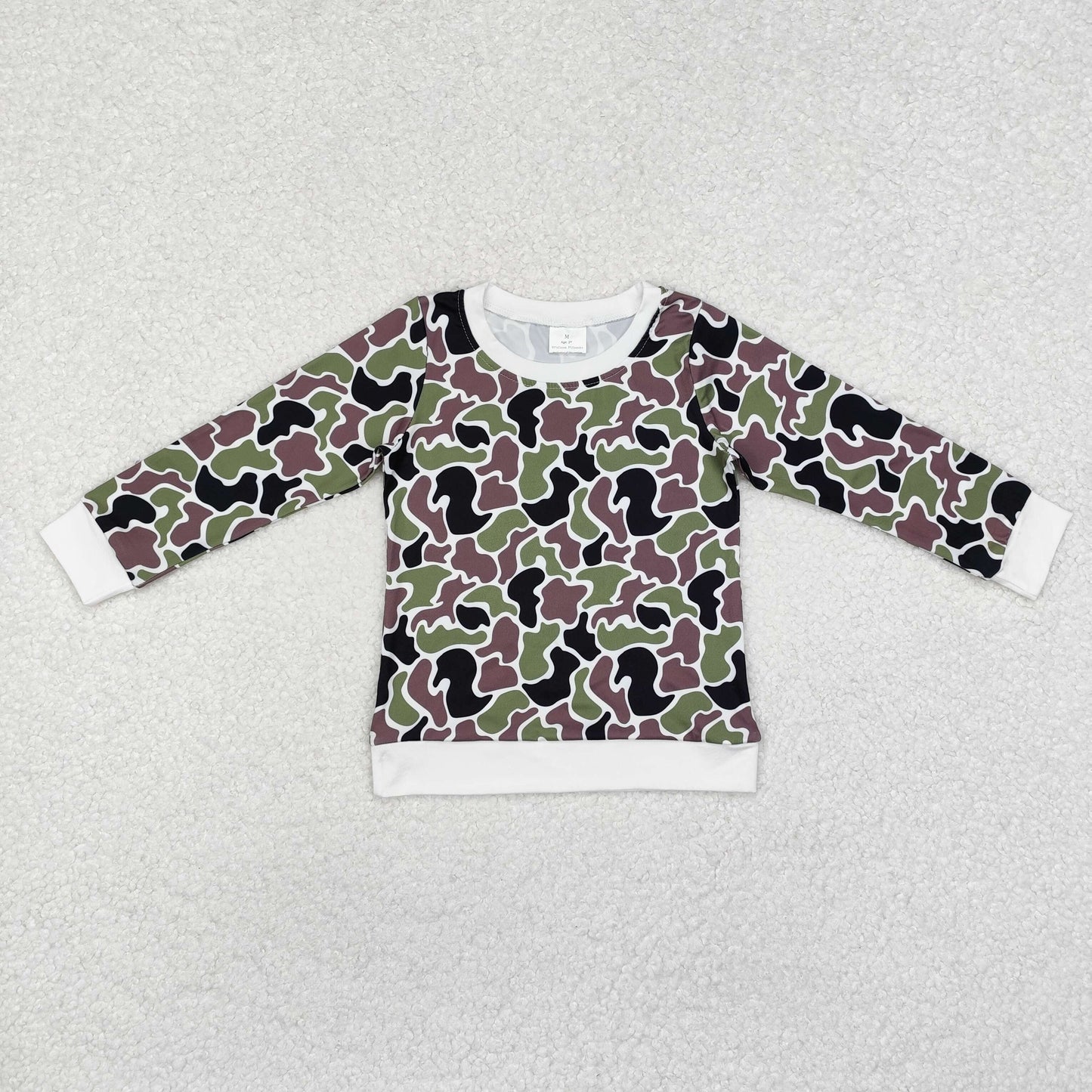 BT1062 green camo long sleeve boys pullover
