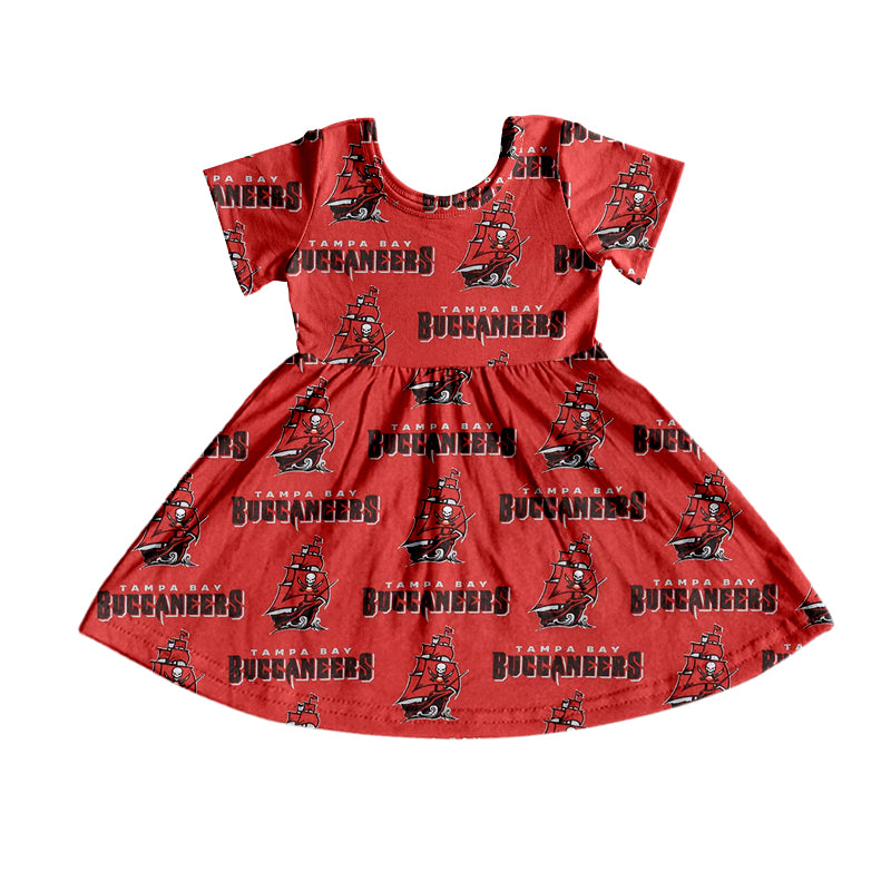 custom S 8.15 Red short sleeve girls dress