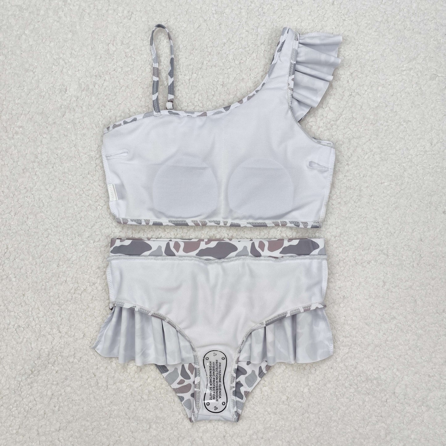 S0457 grey camo girls swimsuits