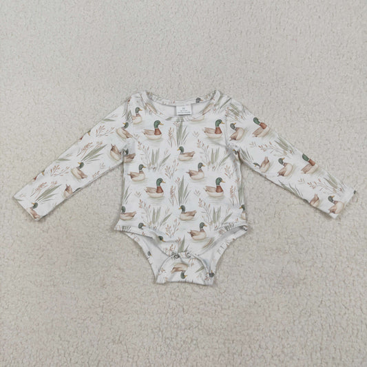 LR2338 hunting mallard duck long sleeve boys romper