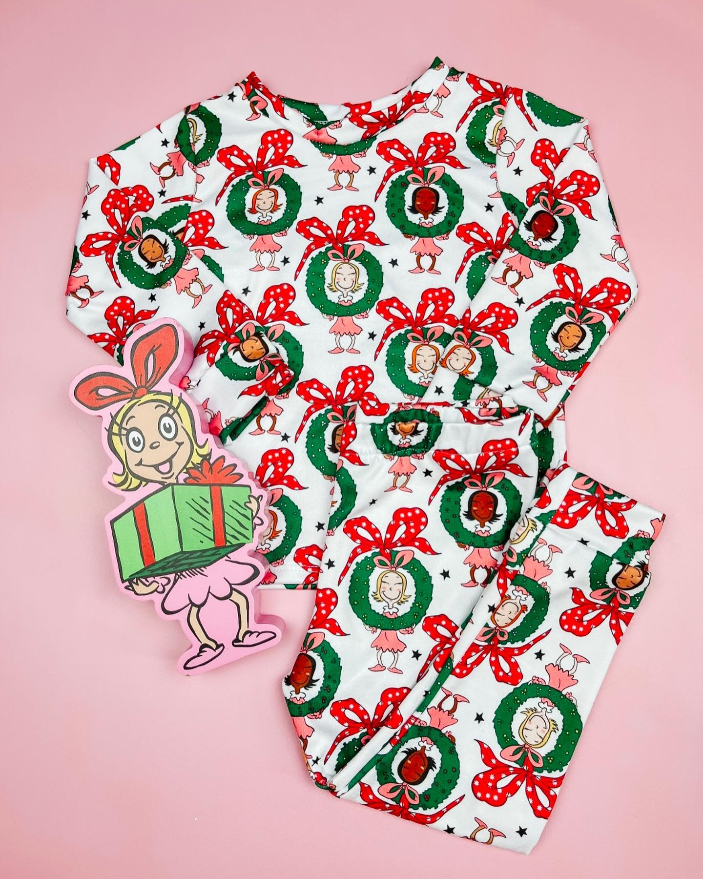 preorder GLP1575 Christmas cartoon girl long sleeve girls pajamas