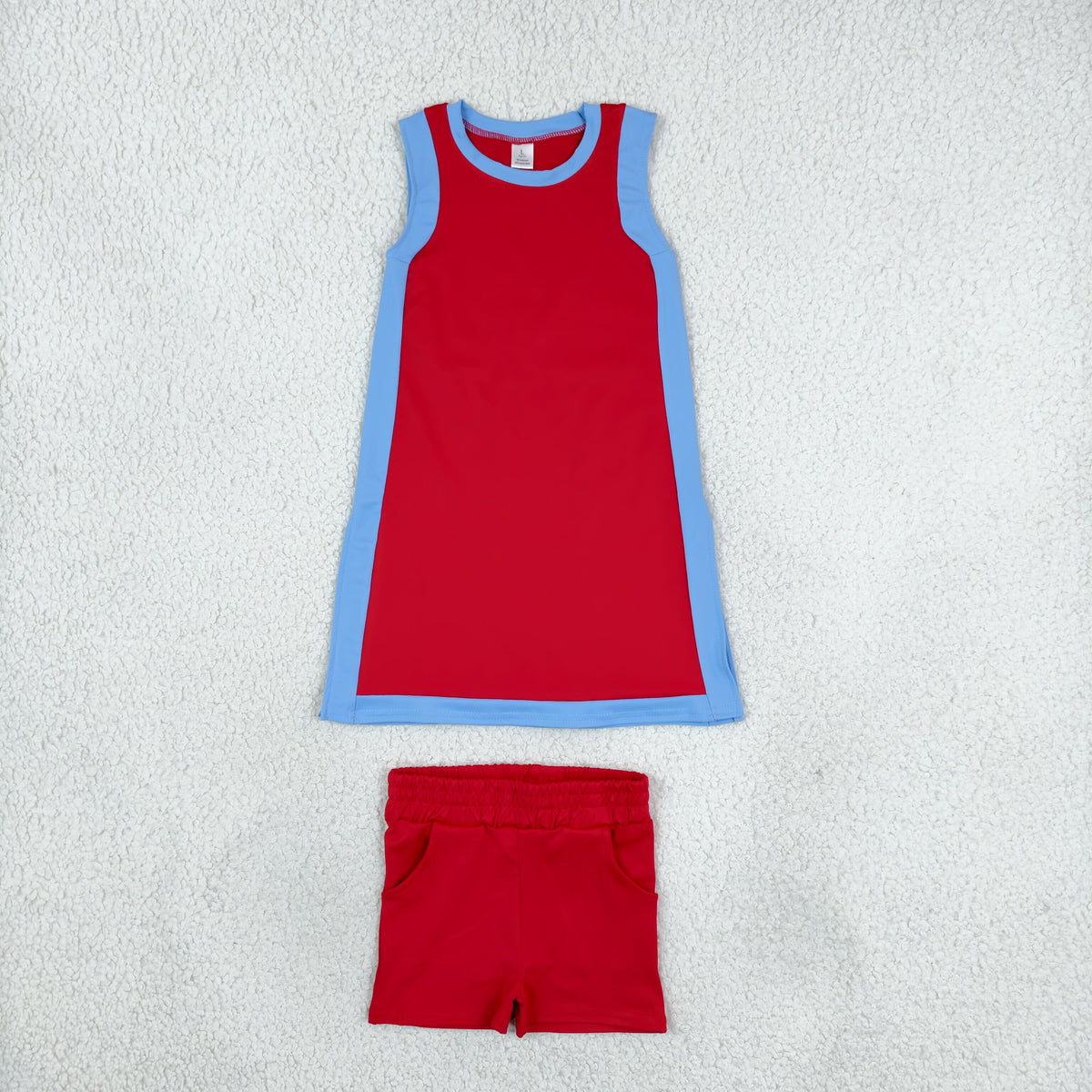 GSSO3846 Yoga Red Sleeveelss With Shorts Girls Set GDS4255+SS0960
