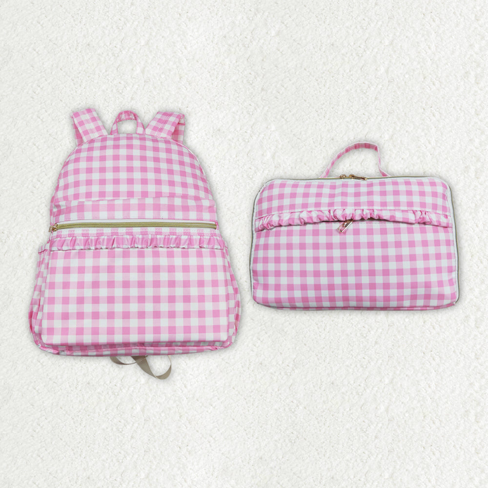 pink checkered bags  RTS sibling clothes