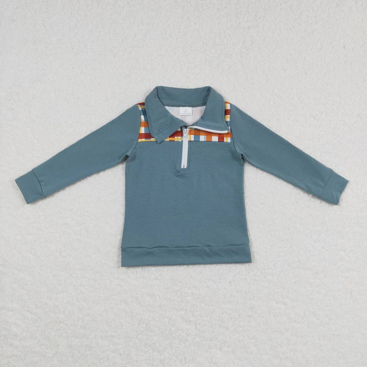 BT0313 colorful striped blue long sleeve boys top