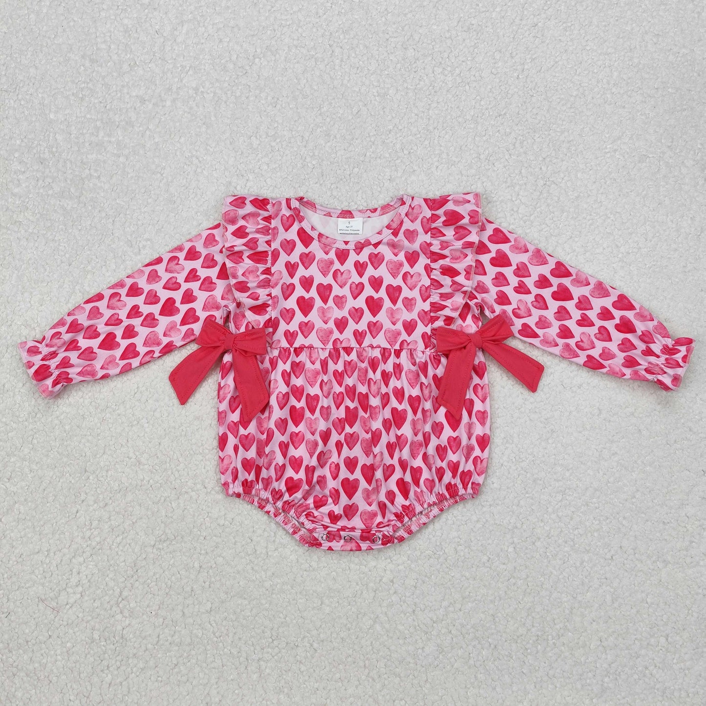 Valentine's Day Hot Pink Heart Bows RTS sibling clothes