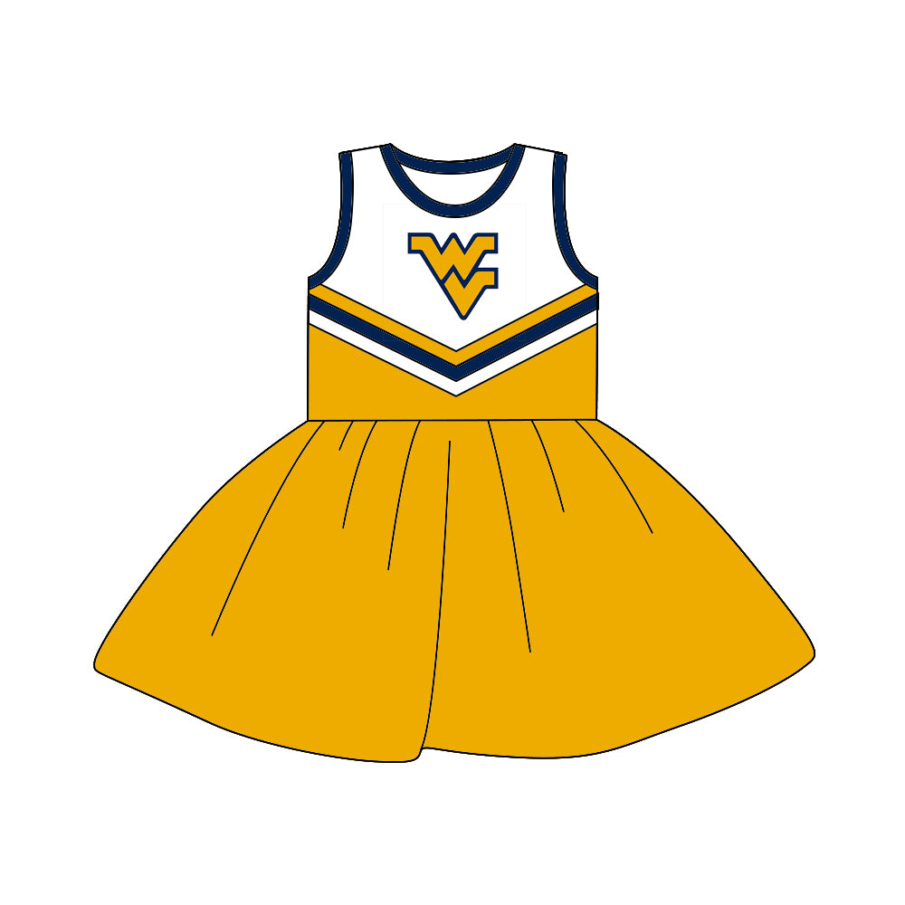 custom Team dress 12 yellow sleeveless girls dress