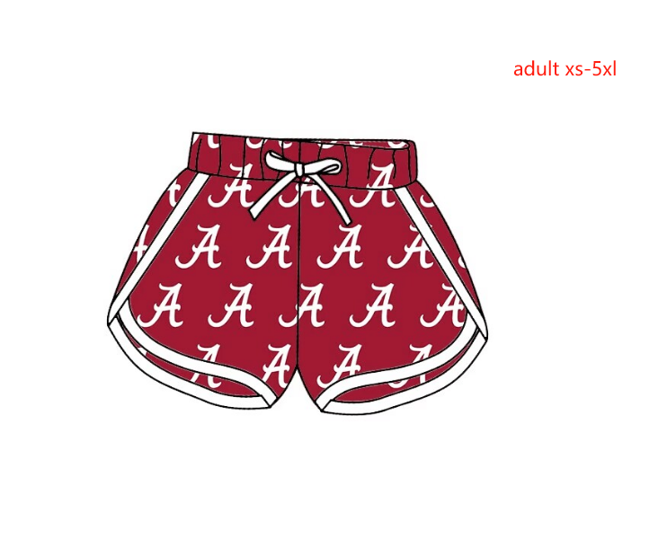 Custom S A football red adult shorts