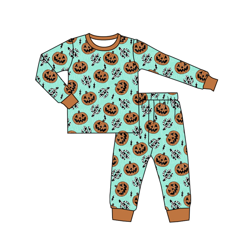 preorder BLP0281 Halloween pumpkin cactus long sleeve pants boys pajamas