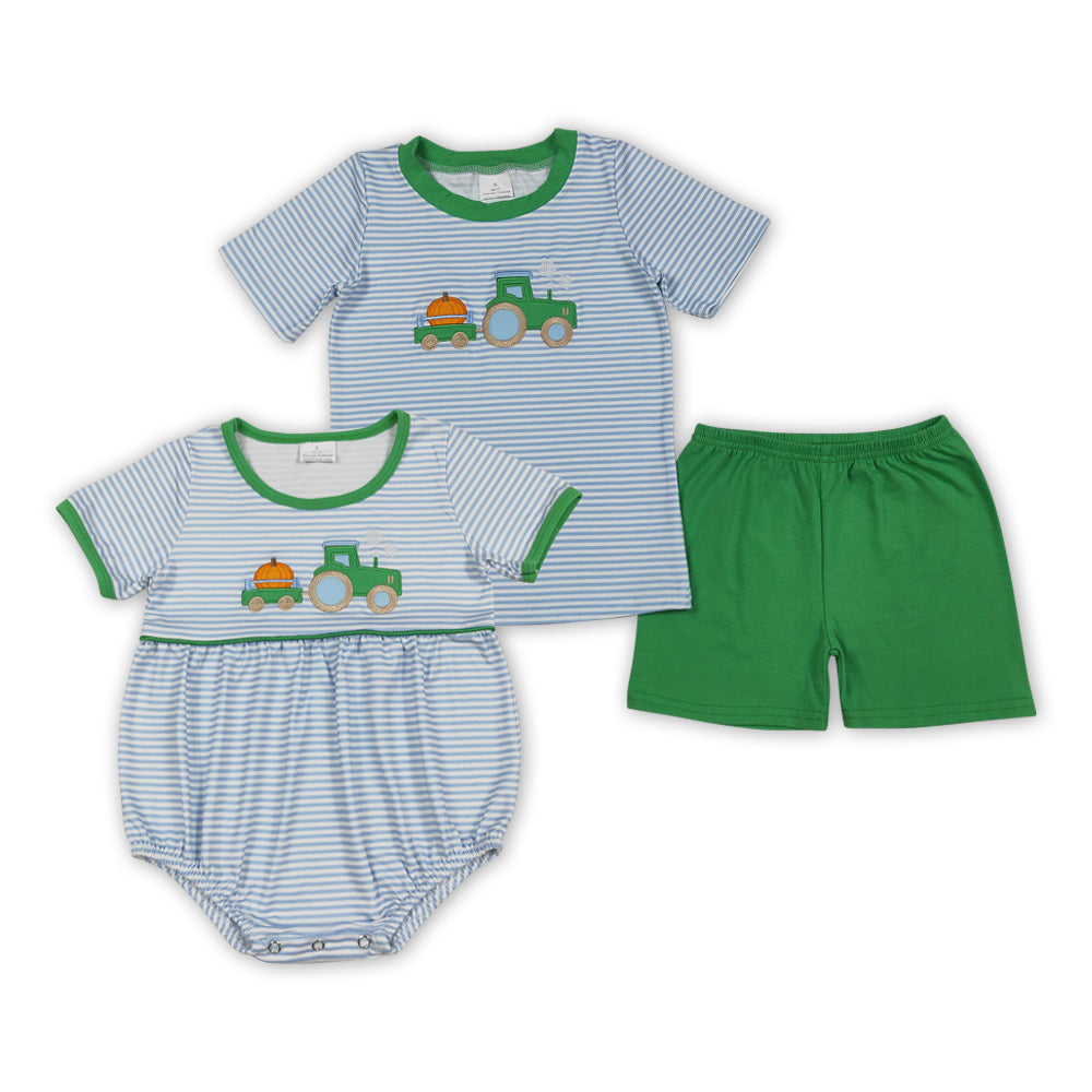 embroidery Autumn pumpkin truck RTS Sibling Clothes