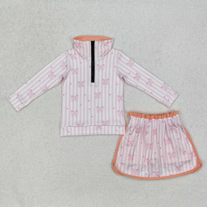 flowers zipper long slevee skirt with shorts set RTS sibling clothes