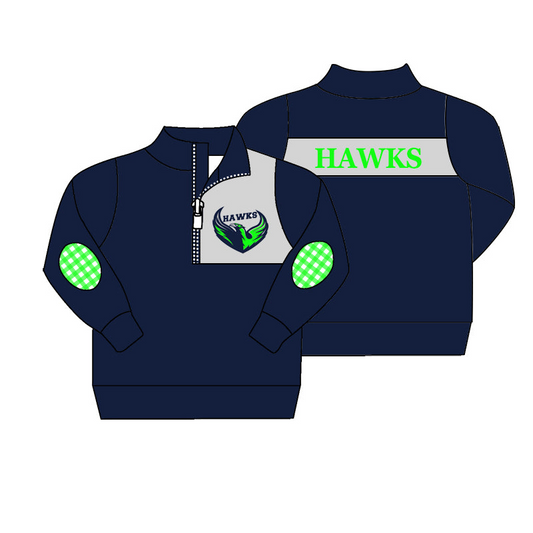 custom S 8.9 Team navy long sleeve kids top