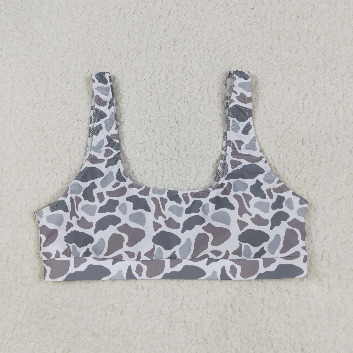 S0556 hunting grey camo adult woman swimsuits top