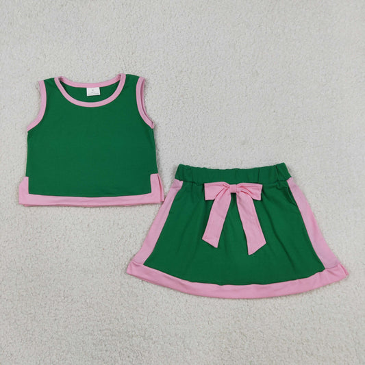 GSD3830 Green Sleeveless Skorts Girls Set