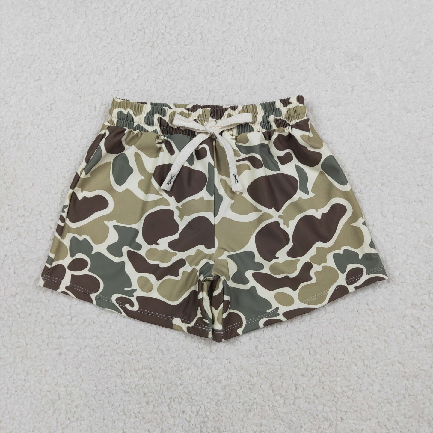 S0475 old school camo boys swimming trunk