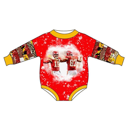 custom S 9.2 Team red long sleeve kids romper