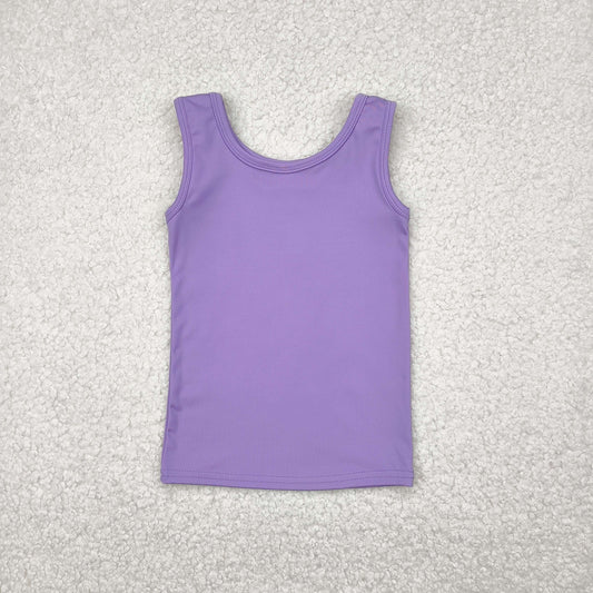 GT0990 yoga purple sleeveless girls top