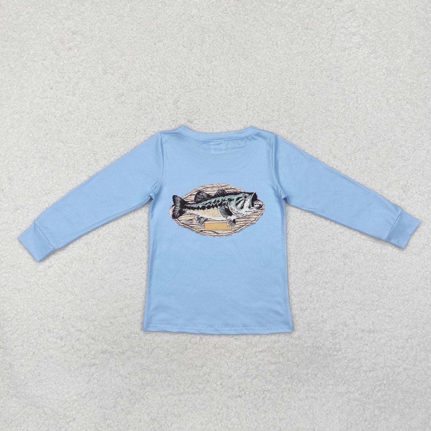 BT0952 fishing blue long sleeve boys top