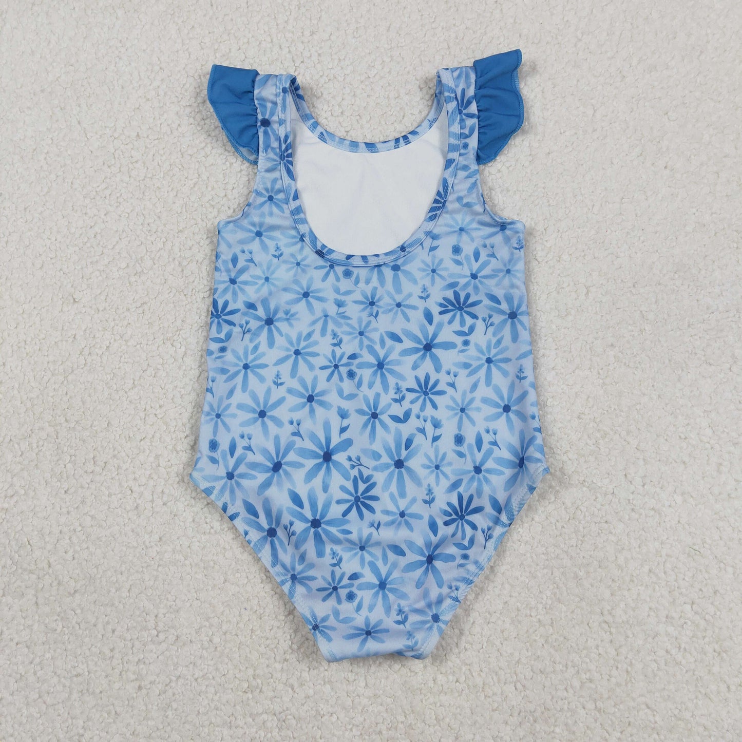 S0515 blue flowers one-piece girls bathing swimsuits