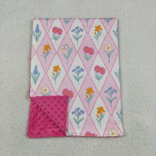 BL0233 Flowers Pink Baby Blanket