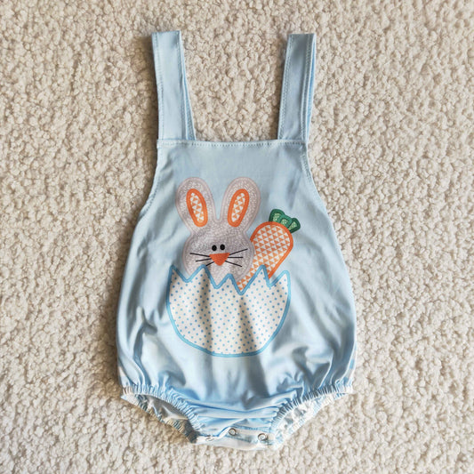 B4-9 Blue Easter Boys Newborn Romper