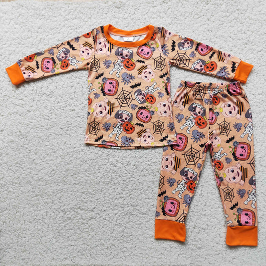 6 A10-5 Halloween baby melon orange long sleeve pants boys pajamas