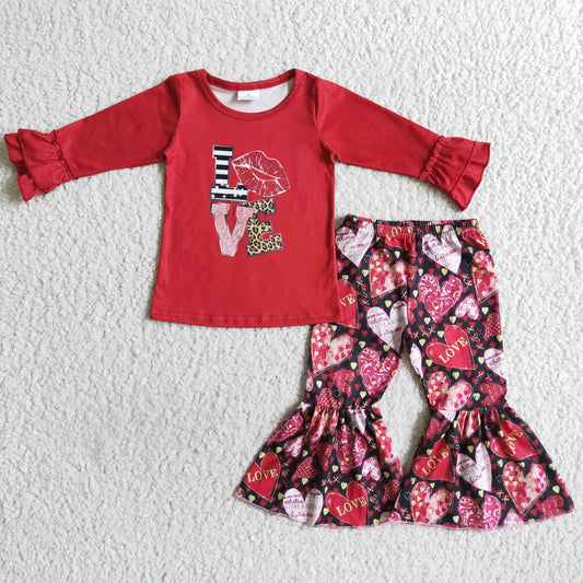 Red Love Valentine Baby Girls Set 6 A2-14