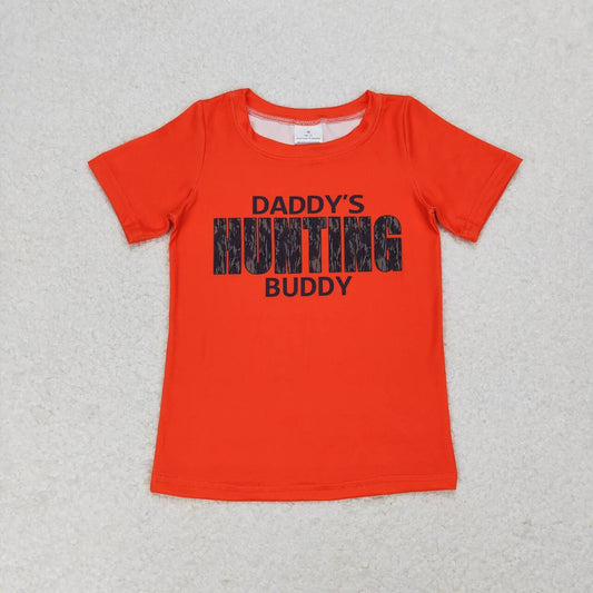 BT0672 daddy's hunting buddy orange short sleeve boys top