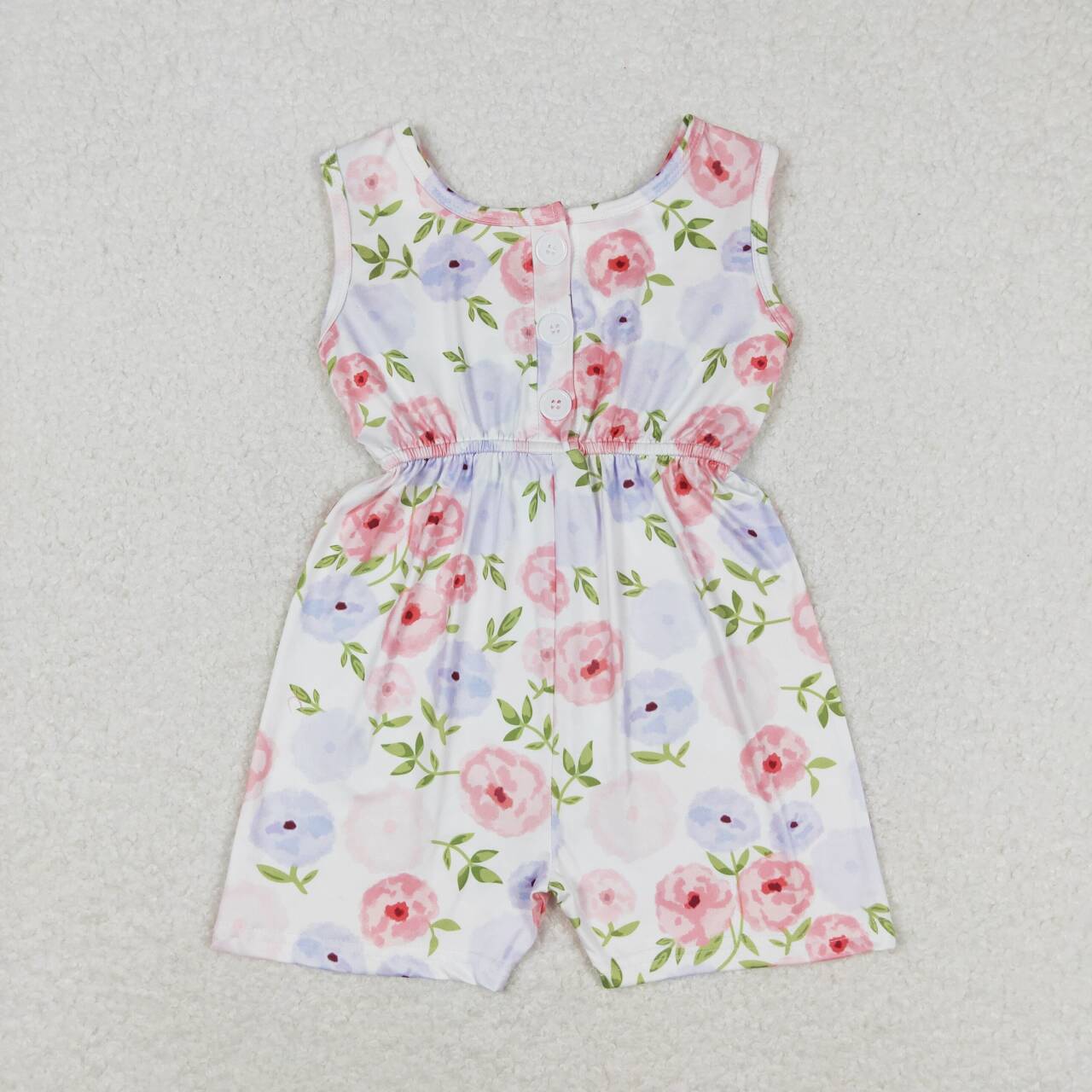 SR1311 colorful flowers sleeveless girls jumpsuits