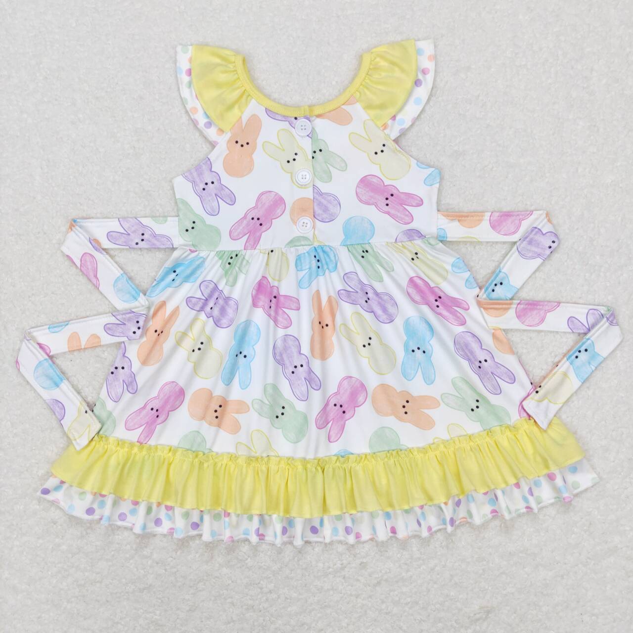 GSD0610 Easter rabbit flutter sleeve girls dress