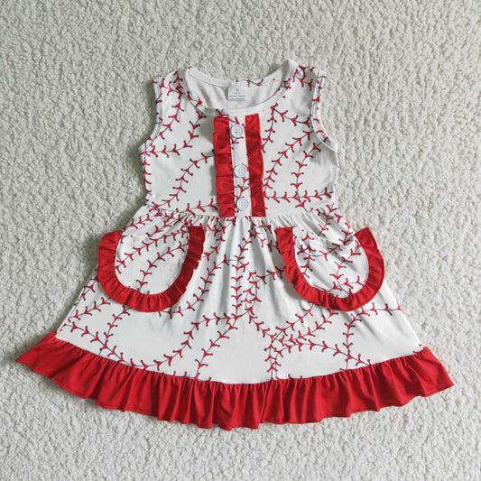 GSD0029 Baseball Baby Girls Dress