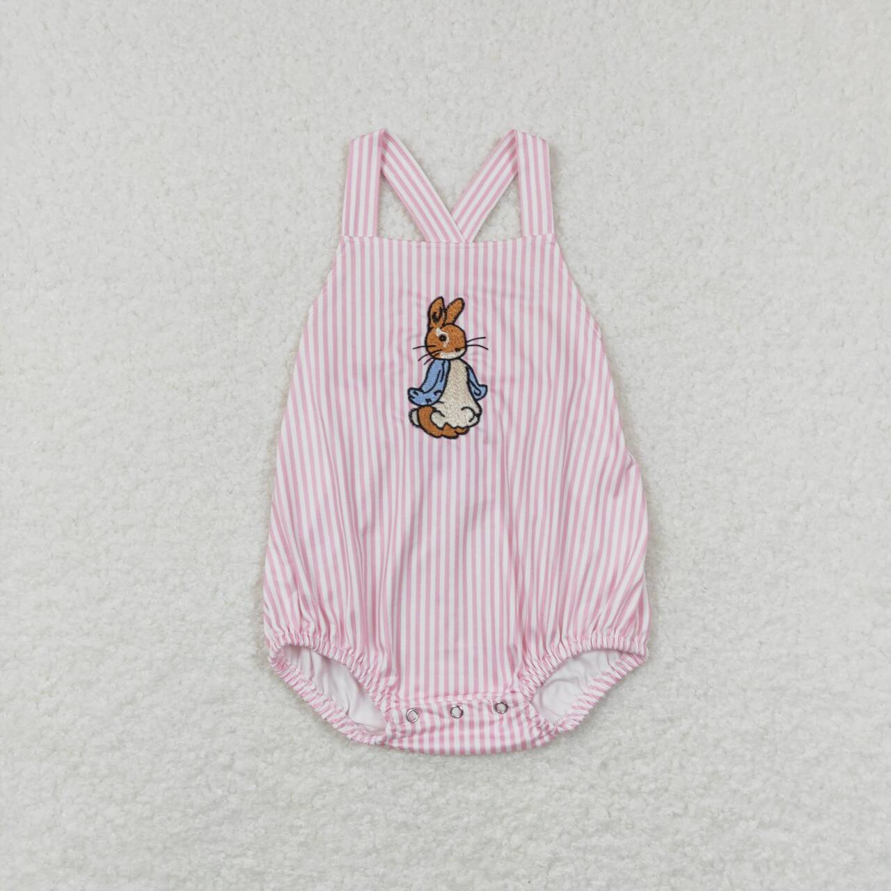 SR0462 Easter rabbit pink sleeveless romper