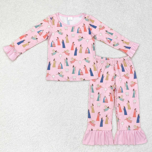 GLP1278 The Nativity Story pink long sleeve pants girls pajamas