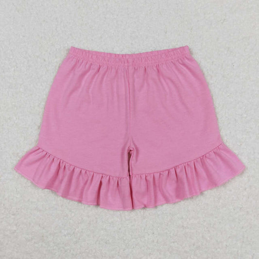SS0271 pink ruffles shorts girls cotton shorts