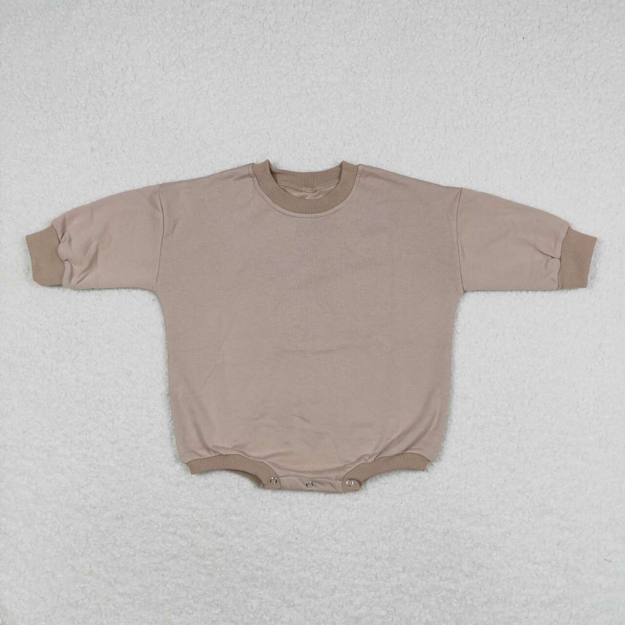 LR0931 light brown cotton long sleeve girls romper