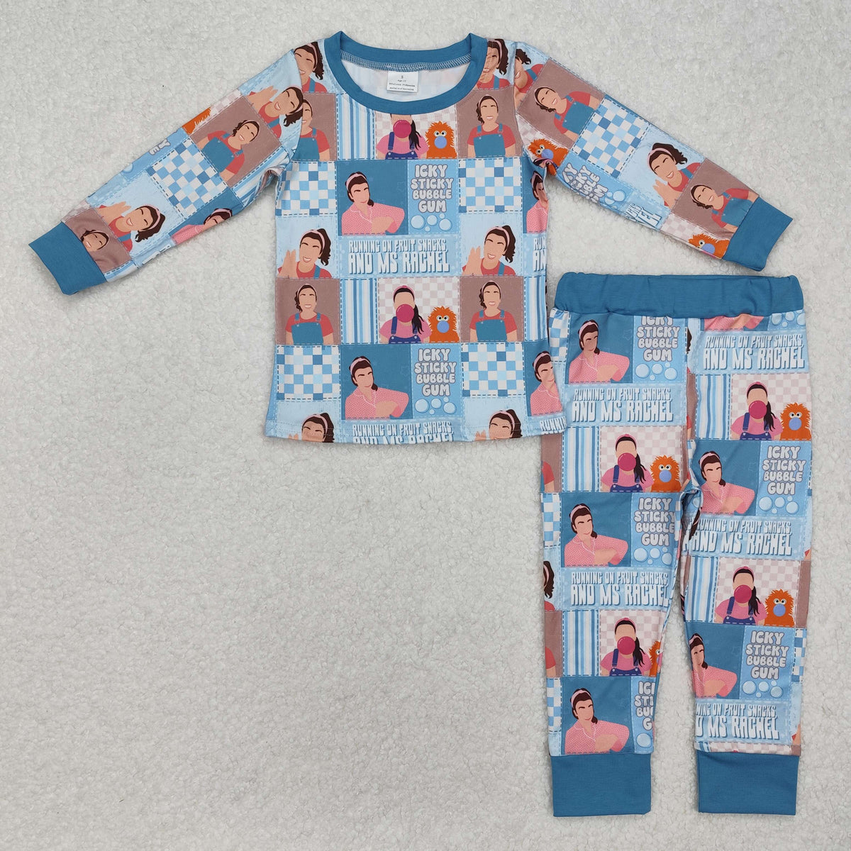 BLP1059 teacher blue long sleeve pants boys pajamas
