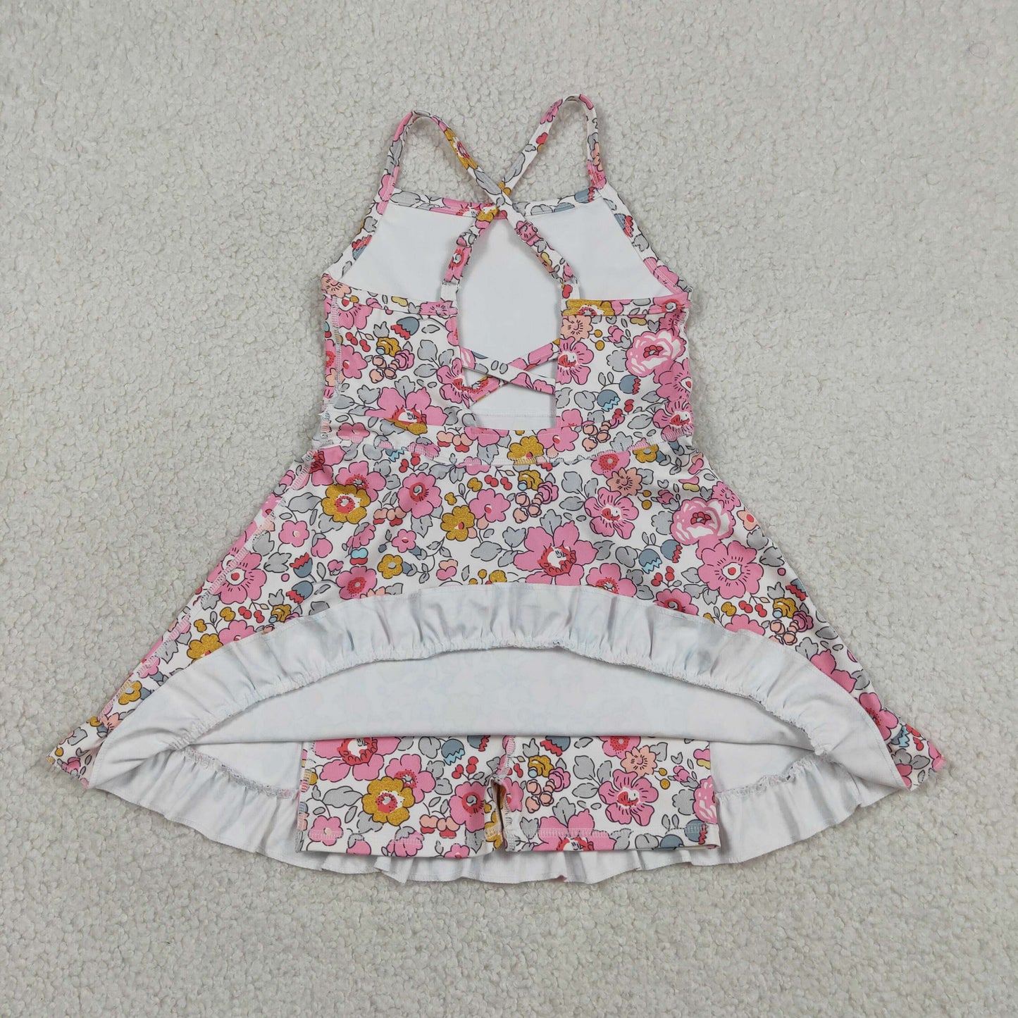 GSD2278 colorful flowers pink flowers girls dress