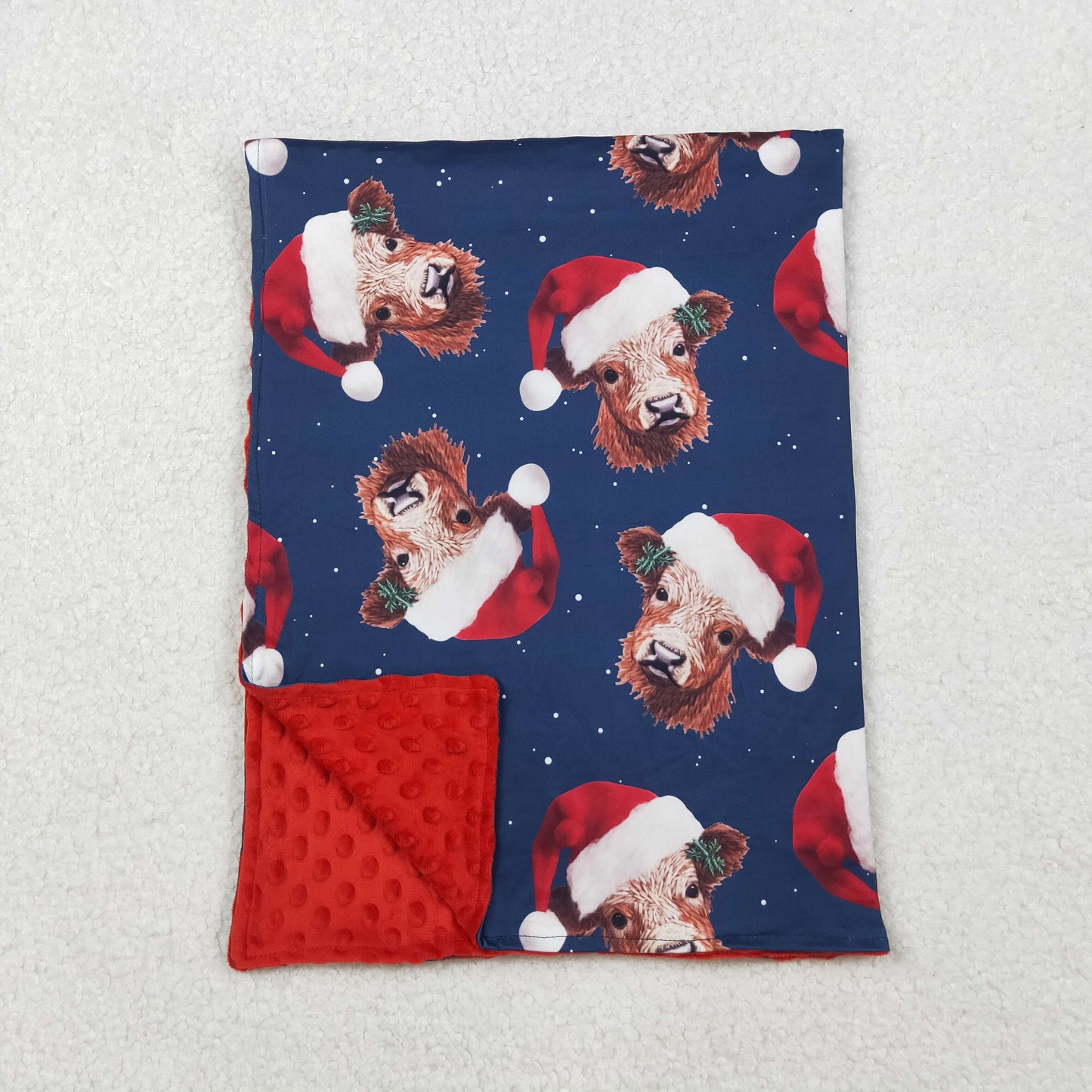 BL0088 Western cow navy baby blanket